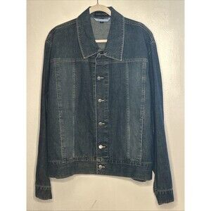 Vintage STRUCTURE Denim Jean Jacket Mens XXL 1990s Y2K Business Casual Preppy